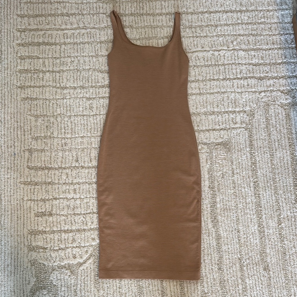 Zara Brown Bodycon Midi Dress